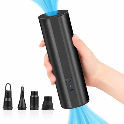 Produktbild von Akku Luftpumpe elektrisch, kabellose wiederaufladbare Luftmatratzenpumpe mit 4 Düsen, USB-C Schnellladung, für Pool, Schlauchboot, Luftbett und Camping