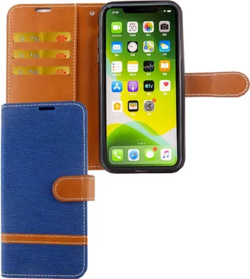 Produktbild von Apple iPhone 11 Handy Hülle Schutz-Tasche Case Cover Kartenfach Etui Wallet Blau