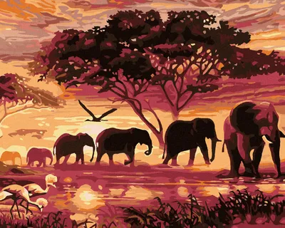 Produktbild von Diamondi - Diamond painting - ELEFANTEN, 40X50 cm, ohne Keilrahmen