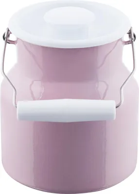 Produktbild von Riess Milchkanne Classic mit Deckel 1 Liter H: 15,8cm Pastell Rosa Emaille