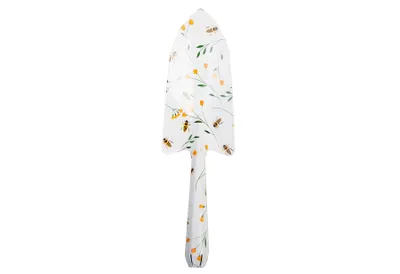 Produktbild von Esschert Design Blumenkelle Bienenmuster 7,9x3x27,6cm, weiß/gelb/grün