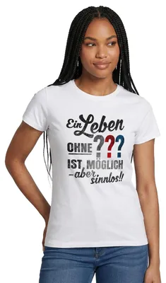 Produktbild von Spreadshirt Die Drei Fragezeichen Spruch Frauen T-Shirt, M, Weiß