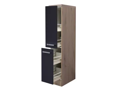 Produktbild von Demi Apothekerschrank Küche - 30 cm breit - Anthrazit Miniperl San Remo Eiche – Lino