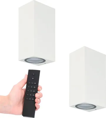Image de HOFTRONIC - Applique murale Selma 8W 690lm 2700K GU10 IP65 Dimmable Blanc