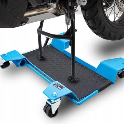 Produktbild von Rangierwagen Rangierplatte Motorrad Rangierhilfe für Hauptständer 250 Kg Blau