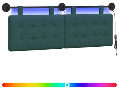Produktbild von Hängendes Kopfteil Mit LED Licht Dunkelgrün Stoff