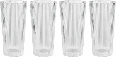 Produktbild von Stelton Longdrinkglas Pilastro 4er Set, Cocktailgläser, Becher, Glas, Clear, 300 ml, X-509