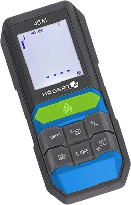 Produktbild von Högert Technik - Laser-Entfernungsmesser 40 m, Beleuchtetes Display, Messwertspeicherfunktion, Leichte, Komfortable, Ergonomische, Kompakte, Schwarz, HT4M322