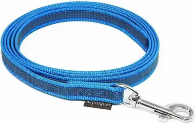 Produktbild von Mystique® Gummierte Leine 12mm mit Handschlaufe Standard Karabiner blau 3m