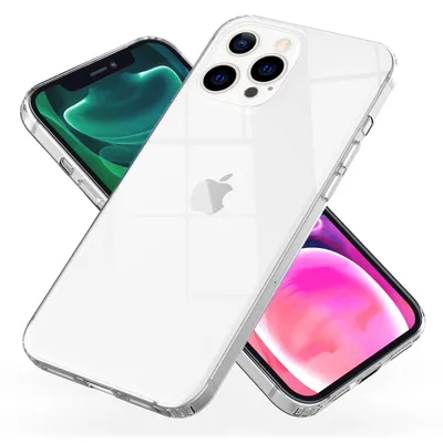 Produktbild von NALIA Klares Kratzfeste Hülle für iPhone 13 Pro, Transparent Anti-Gelb Stoßfest Harte Rückseite & Silikon Rahmen