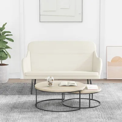 Image de The Living Store Banc Crème 110x76x80 cm Velours