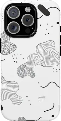 Produktbild von Abstraktes Schwarz-Weiß Minimalismus-Muster – Hülle Kompatibel mit iPhone 16 Pro