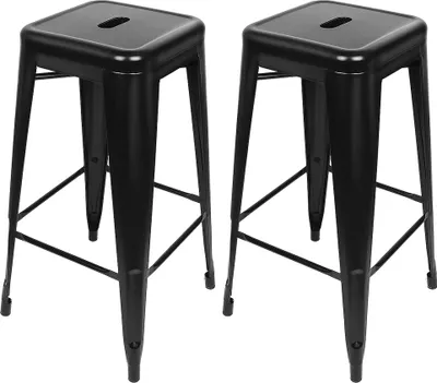 Produktbild von 6er Set Barhocker Metall Bistrohocker Tresenhocker Barstuhl Industry Design schwarz