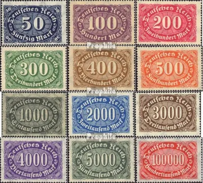 Produktbild von Briefmarken Deutsches Reich 1922 Mi 246-257 (kompl.Ausg.) gestempelt Ziffern Ergänzungs-Werte