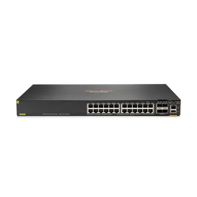 Produktbild von HPE Aruba Networking CX 6300F 24-port 1GbE Class 4 PoE and 4-port SFP56 Switch, Managed, L3, Gigabit Ethernet (10/100/1000), Power over Ethernet (PoE), Rack-Einbau, 1U