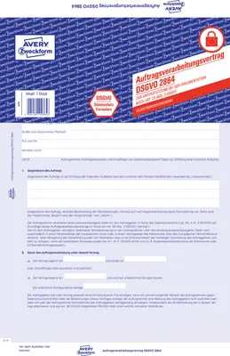 Image de Avery Zweckform® 2864 2864 Contrat de sous-traitance RGPD - A4, SD, 4 feuilles