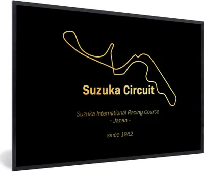 Produktbild von MuchoWow® Gerahmtes Poster Suzuka - Formel 1 - Rennstrecke 60x40 cm - Poster mit Schwarzem Bilderrahmen Wandposter Rahmen Foto Bilder - Printing - Wanddeko Schlafzimmer