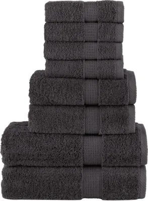 Produktbild von 8 tlg. Premium-Handtuch-Set SOLUND Anthrazit 600 g/m²
