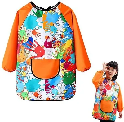 Productafbeelding van Verfkleding voor kinderen met lange mouwen - grote zak - waterdicht - geschikt voor kinderen vanaf 7 jaar