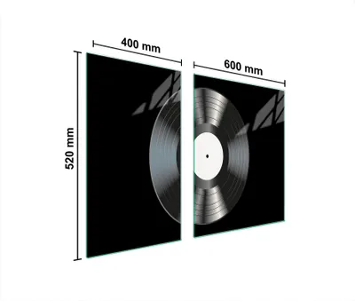 Obrázek produktu pro Krycí desky na sporák 2 kusy 100x52 Skleněný kryt varné desky skleněná deska na krájení vinyl černá