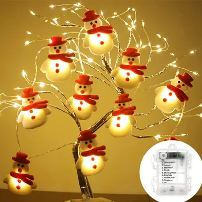 Lichterkette Schneemann, 4 m, 25 LEDs, 8 Modi, Innen/Außen