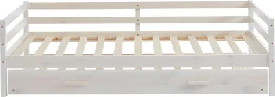 Produktbild von AEDAN II Ausziehbares Bett - 2 × 90 × 190 cm - Kiefer massiv und MDF - weiß gekalkt