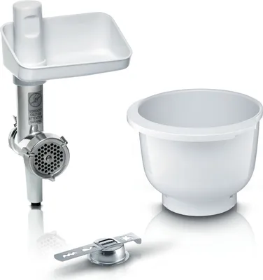 Produktbild von Bosch MUZ5BS1 Lifestyle Set BakingSensation s nástavcem na pečení chleba, míchací mísou, mlýnkem na maso, bílý