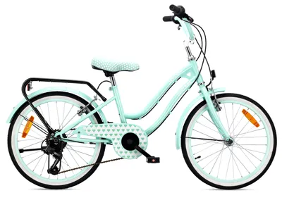 Immagine prodotto di Bicicletta per bambini da 6 anni 20 pollici Bicicletta per bambini Bicicletta per bambine 6 velocità Simano Heart Bike luce menta Sun Baby