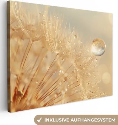 Produktbild von MuchoWow® - Leinwandbilder - Löwenzahn - Wasser - Natur - Pflanzen - Modern, Wandbild, Wanddeko Bilder Wohnzimmer, 40x30 cm
