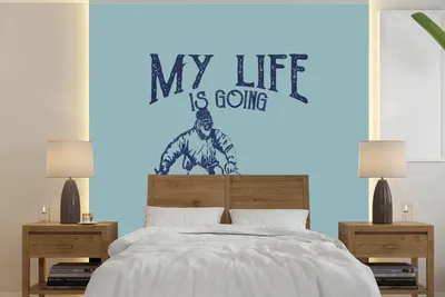 Produktbild von MuchoWow® Fototapete für Wohnzimmer oder Schlafzimmer Wandtapete Vinyl Motivtapete Ski - Jahrgang - Schnee - 350x350 cm - Schlafzimmertapete