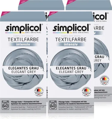 Produktbild von Simplicol Textilfarbe intensiv Elegantes-Grau - Einfaches Färben (4er Pack)