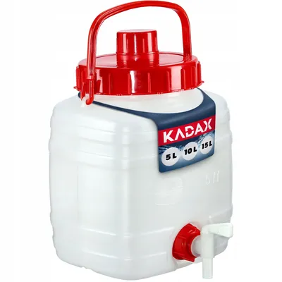 Obrázok produktu pre Kanister na vodu KADAX "Asele", kanister na pitnú vodu, nádrž na vodu s kohútikom a gumovým tesnením, biely, 5 litrov