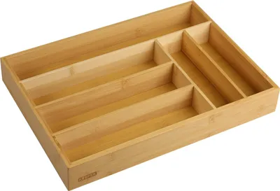 Zdjęcie produktu dla Organizer na sztućce KESPER, 6 komorowy, 35,5 x 25,5 x 5 cm, bambusowy