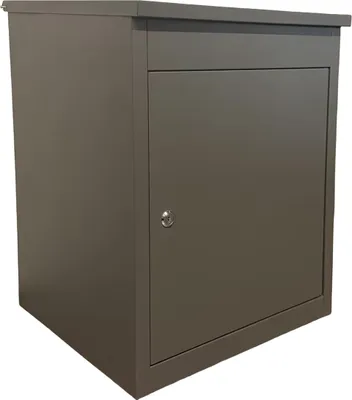 Produktbild von Relaxdays Paketbox, 4 Schlüssel, HxBxT: 56 x 45,5 x 44 cm, Eisen, für Boden- & Wandmontage, Paketbriefkasten, dunkelgrau