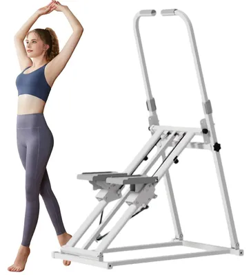Produktbild von Stepper Trainingsgerät - 3-stufige Treppensteigmaschine - Vertical Climber - Bein- und Cardio-Training für zuhause - weiß