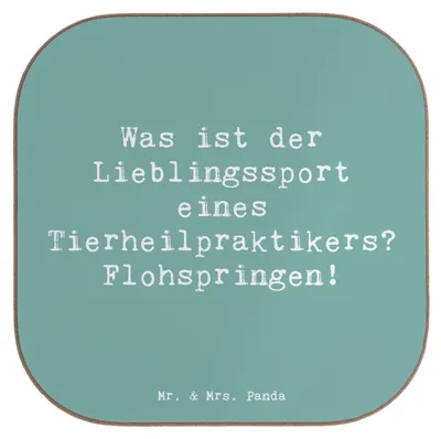 Produktbild von Mr. & Mrs. Panda Untersetzer für Gläser Spruch Tierheilpraktiker Humor - Meeresbrise - Geschenk, Lieblingssport eines Tierheilpraktikers, Berufe, Tasse, Tierwohl, Coaster