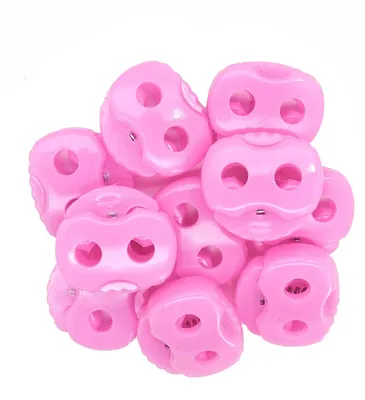 Produktbild von 10 Kordelstopper mit zwei Löchern 20x20mm, Durchzug 5mm - 35 Farben