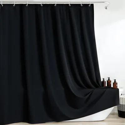 Productafbeelding van Douchegordijn - 180 x 200 cm - Schimmelwerend - Wasbaar - Badgordijn - Gordijn van polyester - Met 12 douchegordijnhaken
