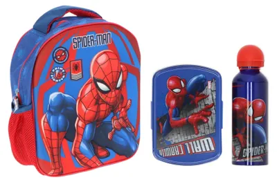 Produktbild von Spiderman-Schulset; Rucksack und Lunchbox