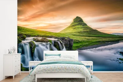 Produktbild von MuchoWow® Fototapete für Wohnzimmer oder Schlafzimmer Wandtapete Vinyl Motivtapete Der Kirkjufell in Island - 330x220 cm - Fototapeten