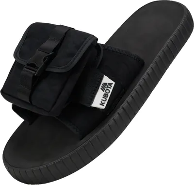 Produktbild von Kubota Pantoletten mit Klettverschluss Badelatschen Sandalen Herren "2.0 Tech mit Tasche" Schwarz, 46