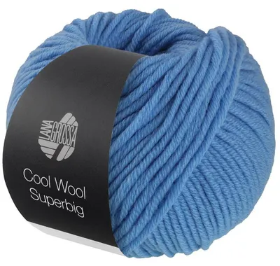 Produktbild von Lana Grossa COOL WOOL SUPERBIG Uni 50 g extravoluminöse Wolle 80 m  Farbe 020 - Himmelblau