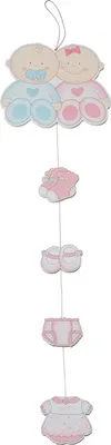 Produktbild von Bieco Dekoanhänger Mädchen 05012473 Holz Rosa ca. 60cm mit Glitzereffekten Hänger Dekoration