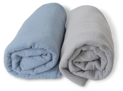 Produktbild von Baby-Musselin, 120 x 120 cm, Decke, Einschlagdecke, Bambus, Baumwolle, für Neuge