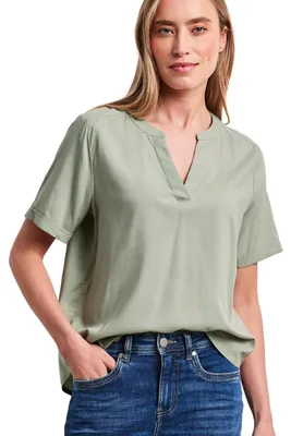 Produktbild von Street One Kurzarm Bluse mit Turn-Up Mint Leaf 36