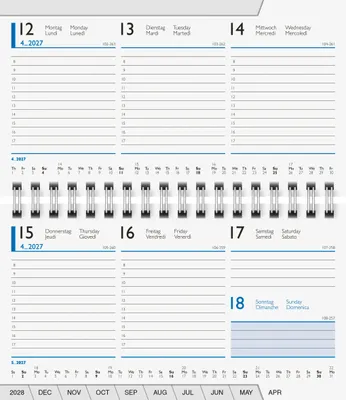 Produktbild von 2027 BRUNNEN Taschenkalender 15x9cm 2S/1W Einlag