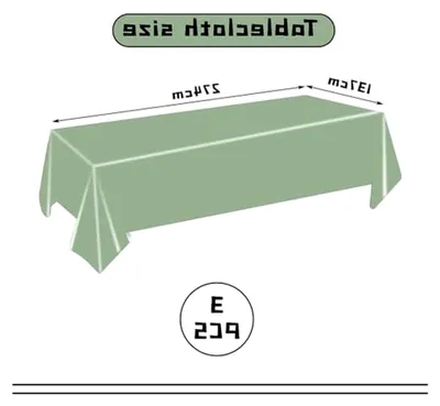 Produktbild von 3 Stück Salbeigrüne Plastik Tischdecken, 137x274 cm Rechteckige Tischdecke für Feste und Feiern