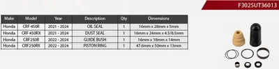 Immagine prodotto di SHOWA 2024/07: Kit di riparazione per ammortizzatori posteriori compatibile con Honda CRF 450 R dal 2021 al 2024, CRF 450 RX dal 2021 al 2024, CRF 250 R dal 2022 al 2024, CRF 250 RX dal 2022 al 2024 (kit di manutenzione)