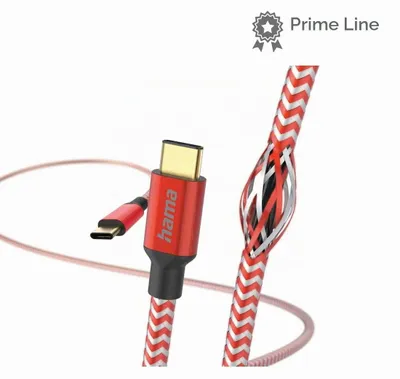 Produktbild von Hama Reflective, 1,5 m, USB C, USB C, USB 2.0, 0,48 Gbit/s, Rot