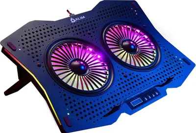 Produktbild von KLIM Halo + Laptop Kühler mit RGB Beleuchtung + 11 - 17 + Gaming Laptop Lüfter Pad für den Schreibtisch + USB Notebook Kühler + sehr stabil und leise + Kompatibel mit Mac und PS4 - NEU 2022